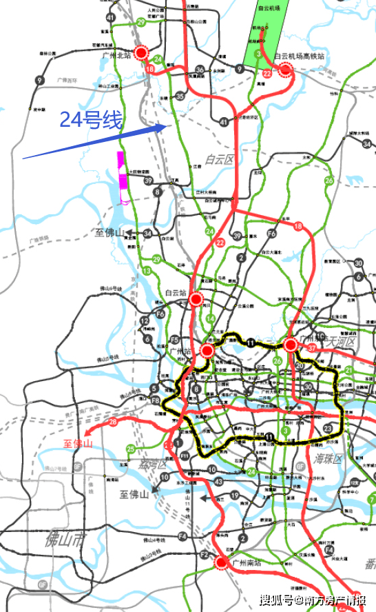 广州地铁最新线路图
